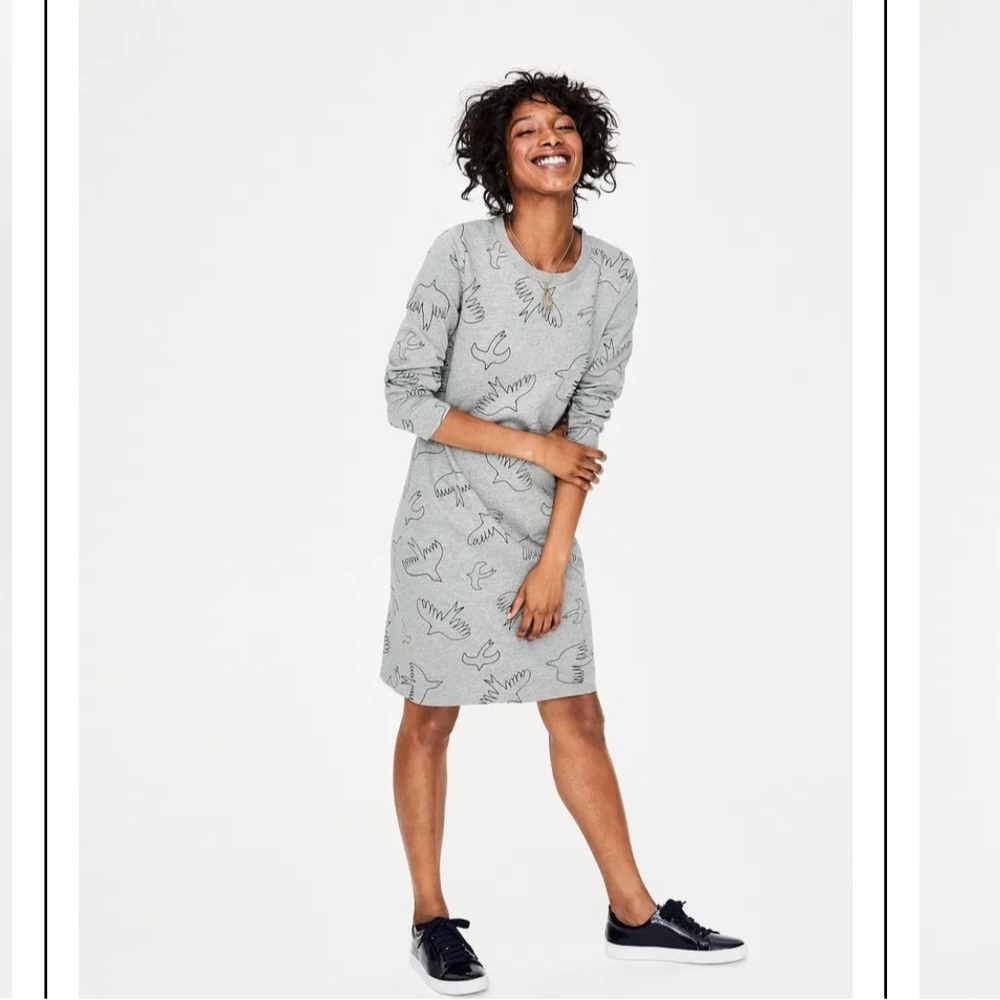 Boden Gray Dress with Fun Print